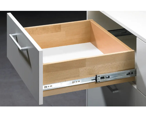 Open lade met houten body en metalen uittrekmechanisme