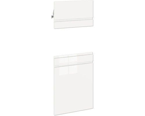 PICCANTE SMART Kastfront "AL" white voor hoogkastelement met compacte magnetron "37 of 41" Witte badkamerkast met twee deuren