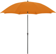 Oranje parasol met middenstandaard