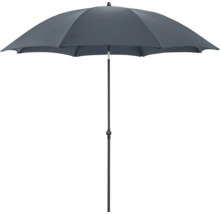 Open grijze parasol met middenstok