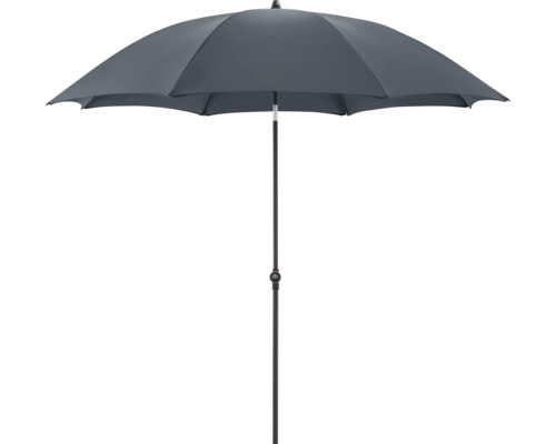 Open grijze parasol met middenstok