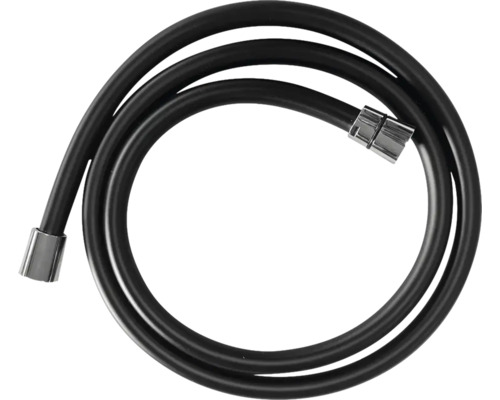 Doucheslang Tova mat zwart en chroom 150 cm Doucheslang in ringvorm met aansluitingen