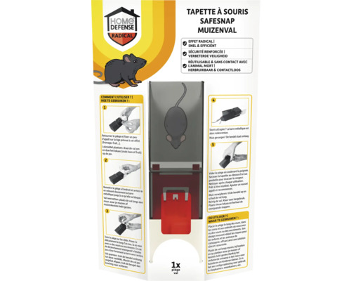 Safesnap muizenval met gebruiks- en veiligheidsinstructies