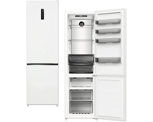 Witte koel-vriescombinatie met open deur