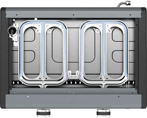 Interieur van een verwarmingstoestel met twee branders