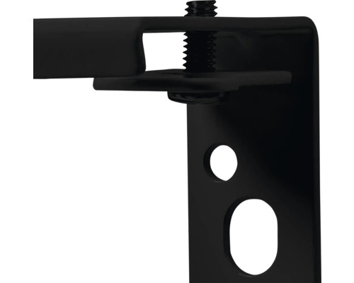 Zwarte plankdrager met schroeven voor wandmontage
