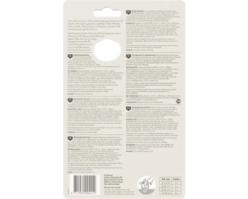 Verpakking Pokon Naturado meststofkegels voor kamerplanten, 10 stuks