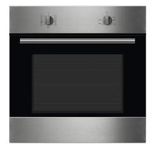 Ingebouwde roestvrijstalen oven met glazen deur en draaiknoppen