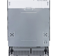 Achteraanzicht van een vaatwasser ter illustratie van aansluitingen en constructie.