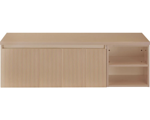 SANOX Badkamermeubelset voor waskom Frozen 3D peach 140 cm (100/40) met één lade incl. bovenblad peach Wandhangende wastafelonderkast met een lade en twee open vakken