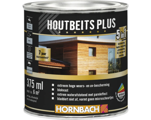 Houtbeits Plus blik met 375 ml voor circa 6 m² met extreme hoge weer- en uv-bescherming van Hornbach