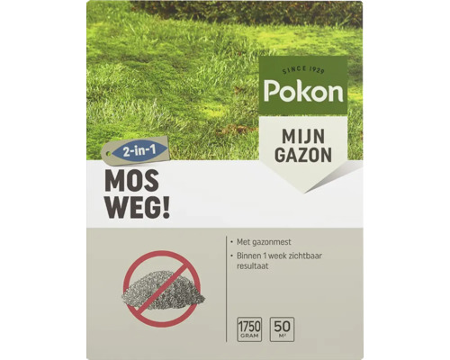 Pokon Mijn Gazon Mos Weg 2-in-1 verpakking, 1750 gram voor 50 vierkante meter