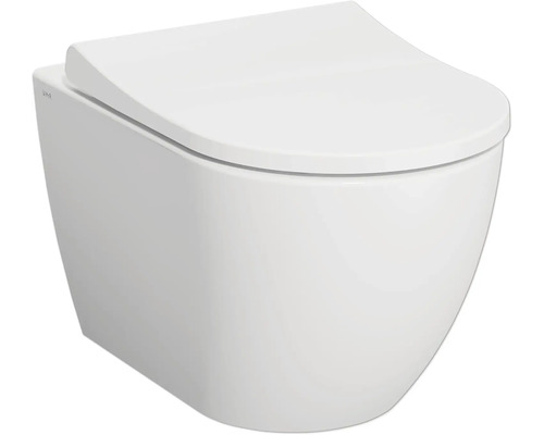 VITRA Hangend toilet rimless Mia glans wit incl. softclose wc-bril met quick-release Wandcloset met diepspoeling en deksel