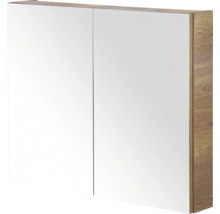 Spiegelkast met twee deuren en houtdecor