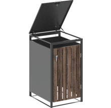 Vuilnisbakombouw met klapdeksel en houten deur