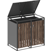 Dubbele afvalbak met twee open deksels