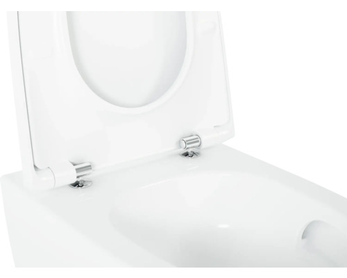 Detailopname van een wit keramisch toilet met open toiletbril