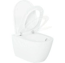 Wandcloset met diepe spoeling, open spoelrand en toiletzitting