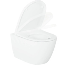 Wandcloset met diepspoeling, open spoelrand en toiletzitting