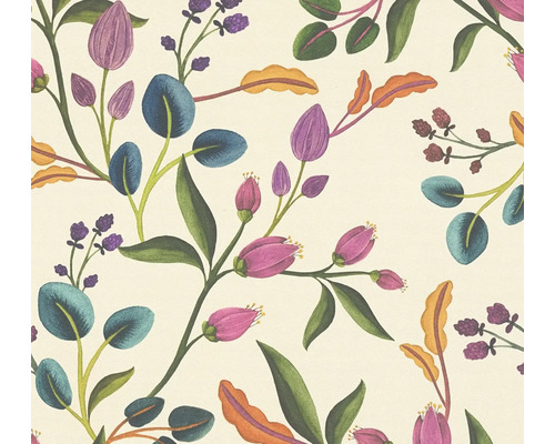 Behang met bloemmotief