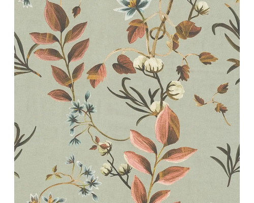 A.S. CRÉATION Vliesbehang 78212-2 Anna d´Andrea bladeren bloemen grijs blauw Behang met bladeren en bloemmotieven