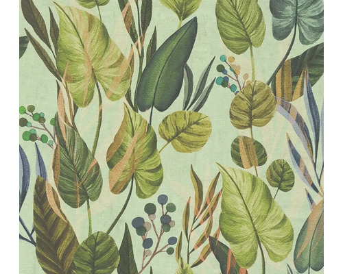 A.S. CRÉATION Vliesbehang 78219-1 Anna d´Andrea bladeren bloemen groen blauw beige Behang met bladerenpatroon