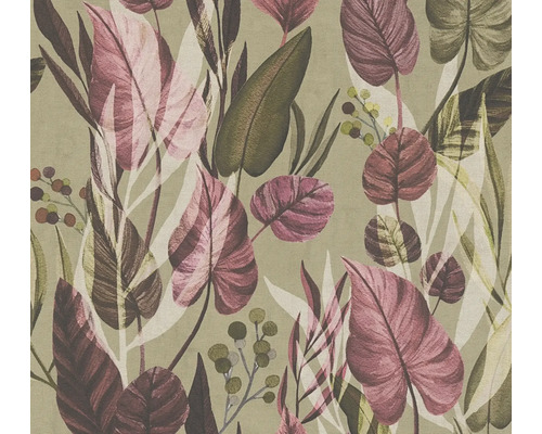 A.S. CRÉATION Vliesbehang 78219-2 Anna d´Andrea bladeren bloemen groen roze rood Behang met bladerpatroon