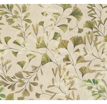 Behang met ginkgo en bladerenmotief