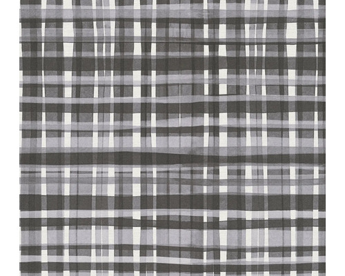 A.S. CRÉATION Vliesbehang 78224-4 Anna d´Andrea geometrisch zwart grijs wit Textiel met ruitpatroon