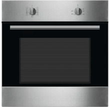 Roestvrijstalen inbouwoven met glazen deur en draaiknoppen