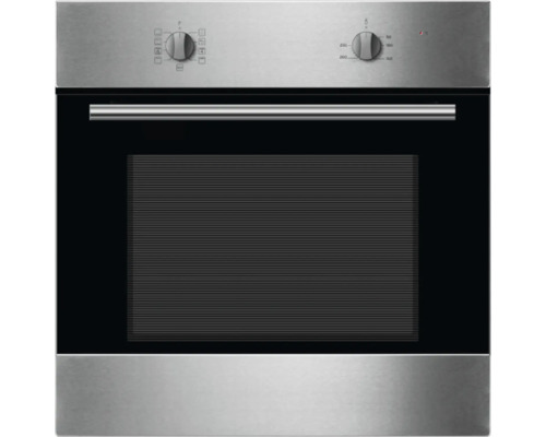 Roestvrijstalen inbouwoven met glazen deur en draaiknoppen