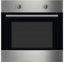 Roestvrijstalen inbouwoven met glazen deur en draaiknoppen