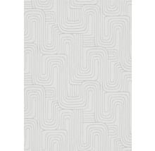 Behang met grafisch patroon van kronkelende lijnen