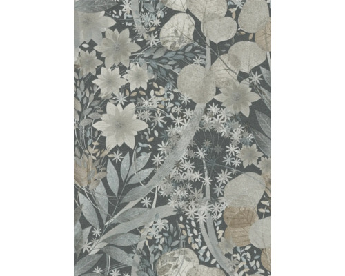 ERISMANN Vliesbehang 12238-44 Secret Garden bloemen blauw Behang met bloem- en bladmotief