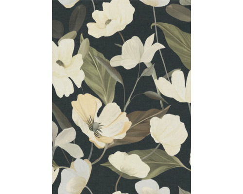 ERISMANN Vliesbehang 12240-15 Secret Garden bloemen zwart Bloemenbehang met bloemmotieven