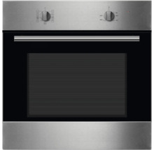 Roestvrijstalen inbouwoven met temperatuurregelaar en functiekeuzeschakelaar