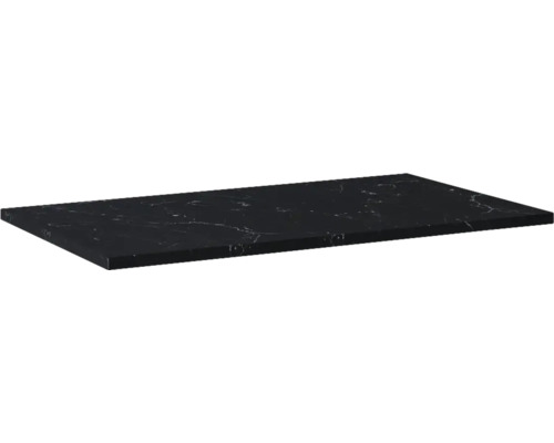 LAUFEN Wastafelblad Lida marmer marquina mat zwart 80,6x46x1,5 cm Houten werkblad met donkere nerf