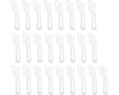 Meerdere gordijnhaken van kunststof