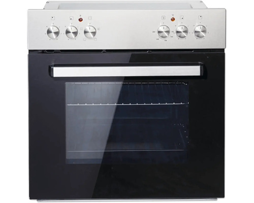 Elektrisch fornuis met bedieningspaneel en glazen deur