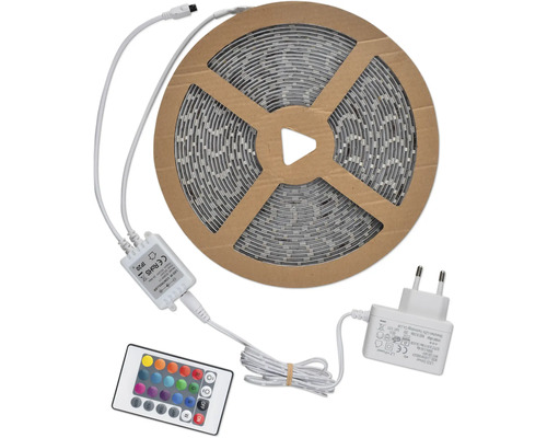 Ledstrip op rol met afstandsbediening en voedingsadapter