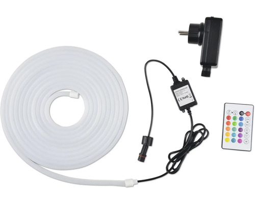 LUMAK PRO LED-strip neon 5 meter RGB/CCT 35W IP65 Led-lichtslang met stekker, controller en afstandsbediening