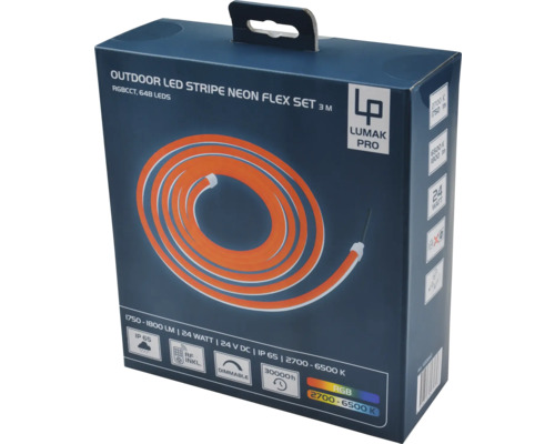 Verpakking van een Lumak Pro Outdoor LED Neon Flex Stripe van 3 meter
