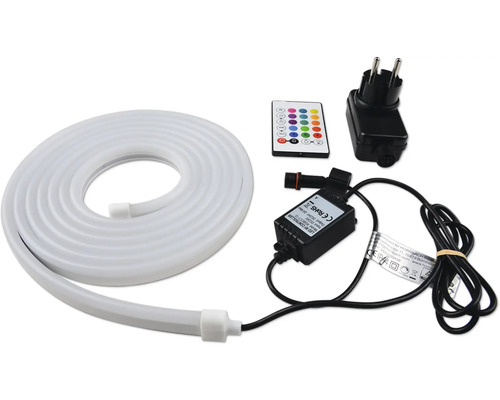 LUMAK PRO LED-strip neon 3 meter RGB/CCT 24W IP65 Led-lichtslang met afstandsbediening en stroomaansluiting
