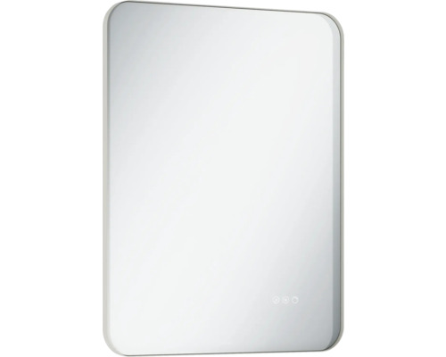 LAUFEN Badkamerspiegel met verlichting Lida fume 60 x 80 cm Rechthoekige spiegel voor de badkamer met afgeronde hoeken