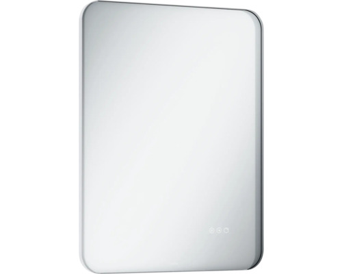 LAUFEN Badkamerspiegel met verlichting Lida chroom 60 x 80 cm Rechthoekige badkamerspiegel met afgeronde hoeken