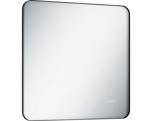 LAUFEN Badkamerspiegel met verlichting Lida zwart 80 x 80 cm Rechthoekige spiegel met aanraaksensor