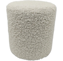 Ronde poef met teddy vacht bekleding
