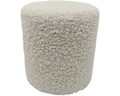 Ronde poef met teddy vacht bekleding