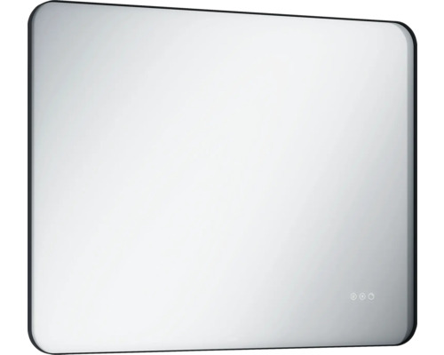 LAUFEN Badkamerspiegel met verlichting Lida zwart 100 x 80 cm Rechthoekige spiegel met verlichting voor de badkamer