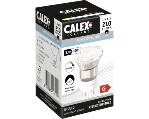 Calex Holland Functionele LED reflectorlamp GU10, 3 watt, 210 lumen
